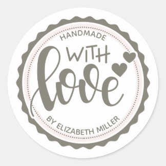 Small Business Personalised Handmade with Love  Classic Round Sticker