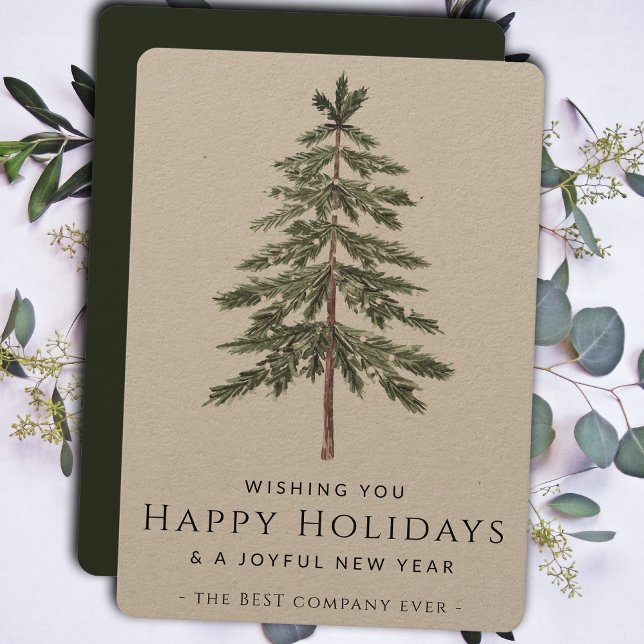 Small Business Professional Custom Kraft Christmas Holiday Card (Creator Uploaded)