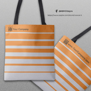 Small Business Promotion Logo Name Grey Orange Tote Bag