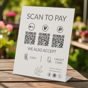 Small Business QR Code Payment - Scan to Pay Pedestal Sign