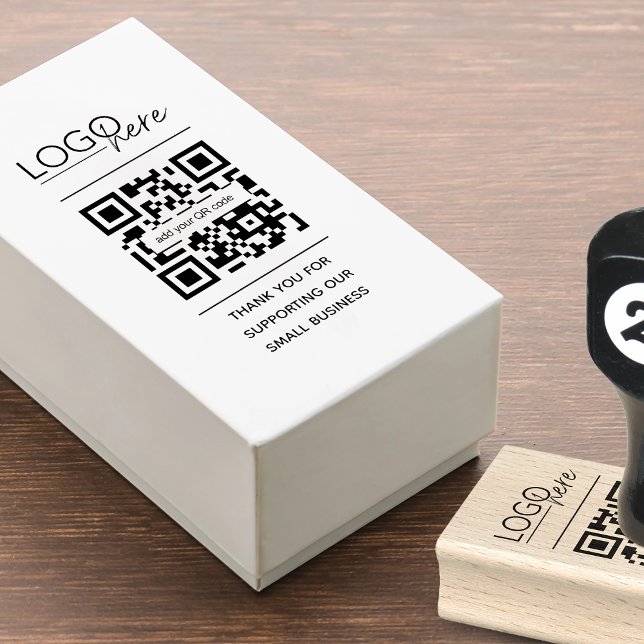 Small Business QR Code Thank You Rubber Stamp (Small Business QR Code Thank You Rubber Stamp)
