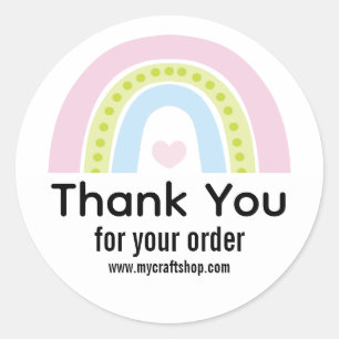 Small Business Rainbow Thank You Classic Round Sticker