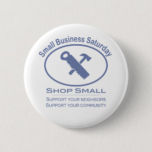 Small Business Saturday - Hardware blue 6 Cm Round Badge