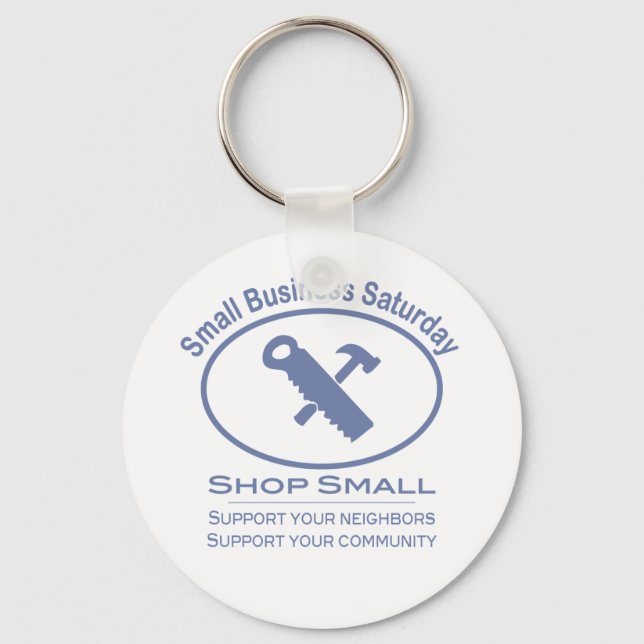 Small Business Saturday - Hardware blue Key Ring (Front)