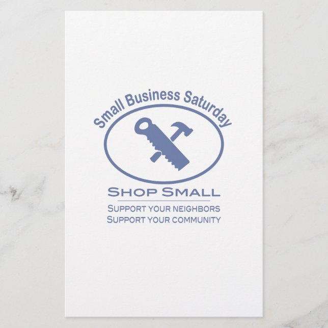 Small Business Saturday - Hardware blue Stationery (Front)