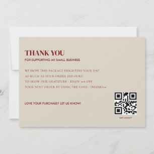 Small Business Thank You Card