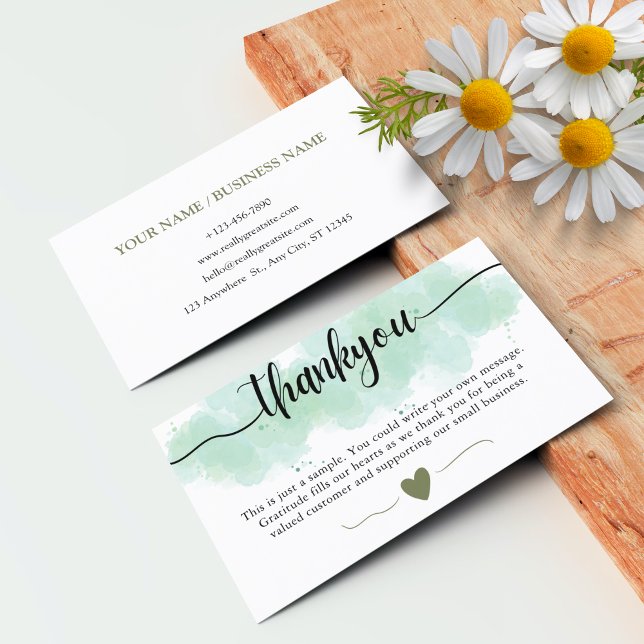 Small Business Thank You Card For Customer (Personalized Thank You For Your Business Cards)