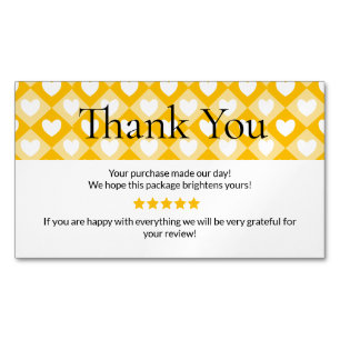 Small Business Thank You Card Handmade Style Yel