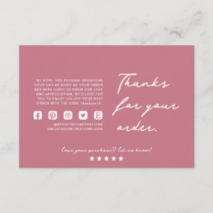 Small Business Thank You Card – Order Appreciation
