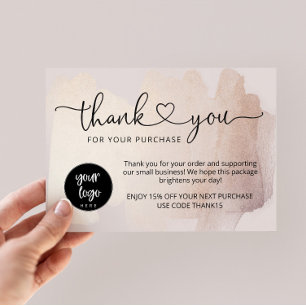 Small Business Thank You Cards, Order Insert