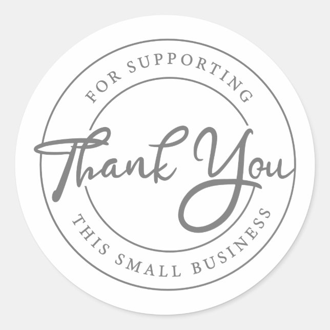 Small Business Thank You Classic Round Sticker (Front)