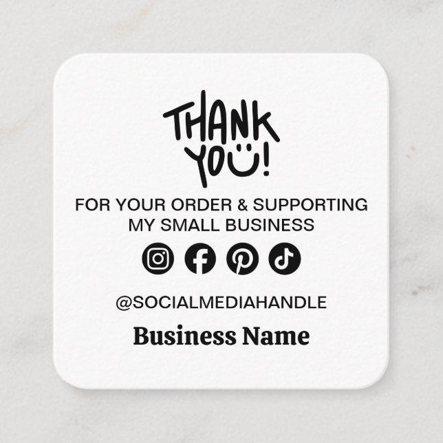 Small Business Thank You Enclosure Card (Front)