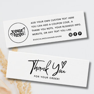 Small Business Thank You For Your Order Card