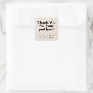 Small Business Thank You For Your Purchase Custom Square Sticker