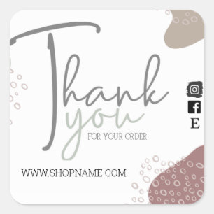 small business, thank you, package insert square sticker