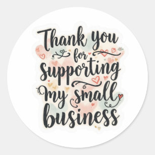 Small Business Thank You Round Sticker