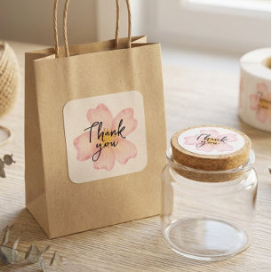 Small Business Thank You Sticker - Pink Floral
