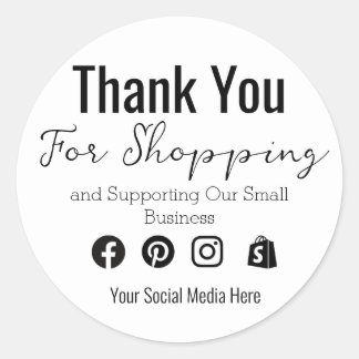 Small Business Thank You Sticker Template