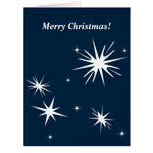 Small Business White-Blue Christmas Stars Card