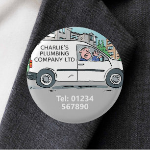 Small Business with Name on Company Van Button