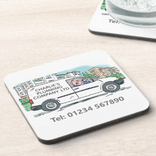 Small Business with Name on Company Van Coaster
