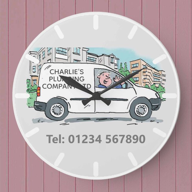 Small Business with Name on Company Van Large Clock (Creator Uploaded)