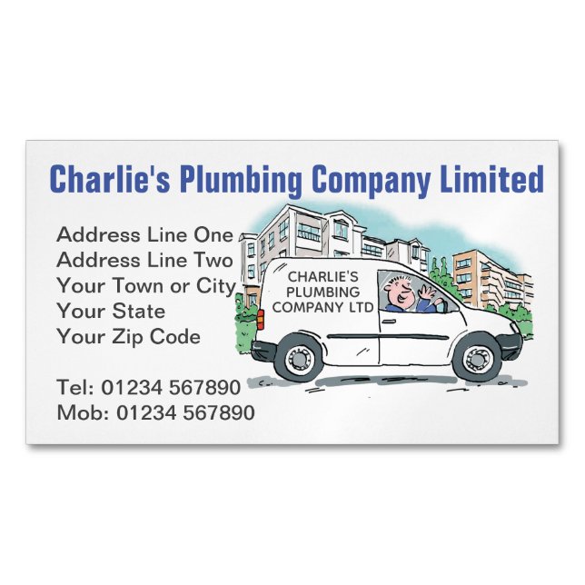 Small Business with Name on Company Van Magnetic Business Card (Front)