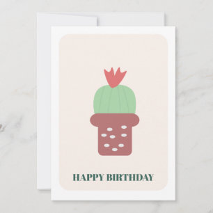 Small Cactus Plant  Birthday Card