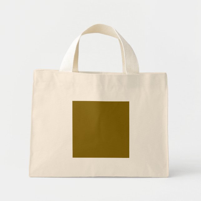 Small Canvas Tote Bag with Olive Green Square Temp (Front)