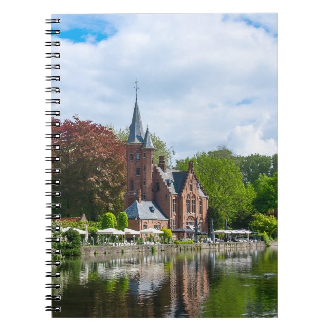 Small castle near lake in Bruges, Belgium Notebook (Front)