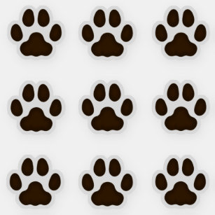 Small Cat Paw Prints Dark Brown Decal Stickers