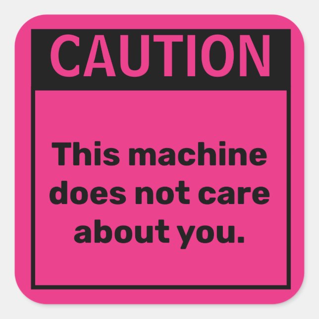 Small  Caution Parody Warning Sticker (Front)