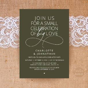 Small Celebration of Big Love, Elegant Minimalist Invitation