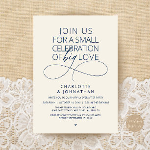Small Celebration of Big Love, Elegant Minimalist  Invitation