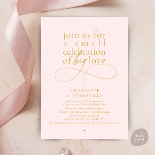 Small Celebration of Big Love, Elegant Minimalist  Invitation