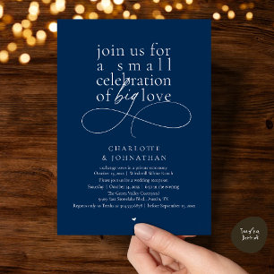 Small Celebration of Big Love, Elegant Minimalist  Invitation
