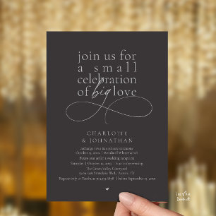 Small Celebration of Big Love, Elegant Minimalist  Invitation
