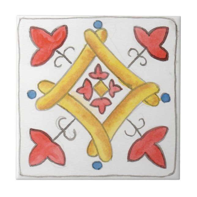 Small ceramic tile Sicily-inspired “Napola” (Front)