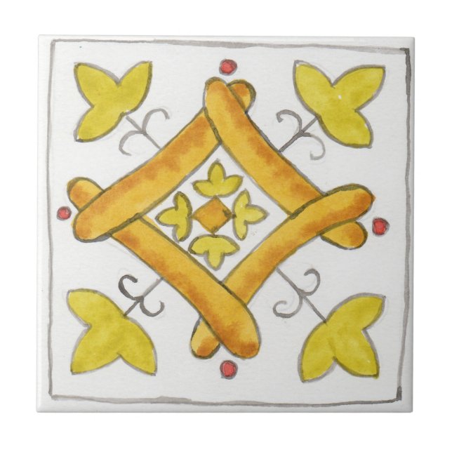 Small ceramic tile Sicily-inspired “Napola” (Front)