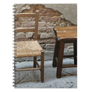 Small chair and stool, Pienza, Italy Notebook