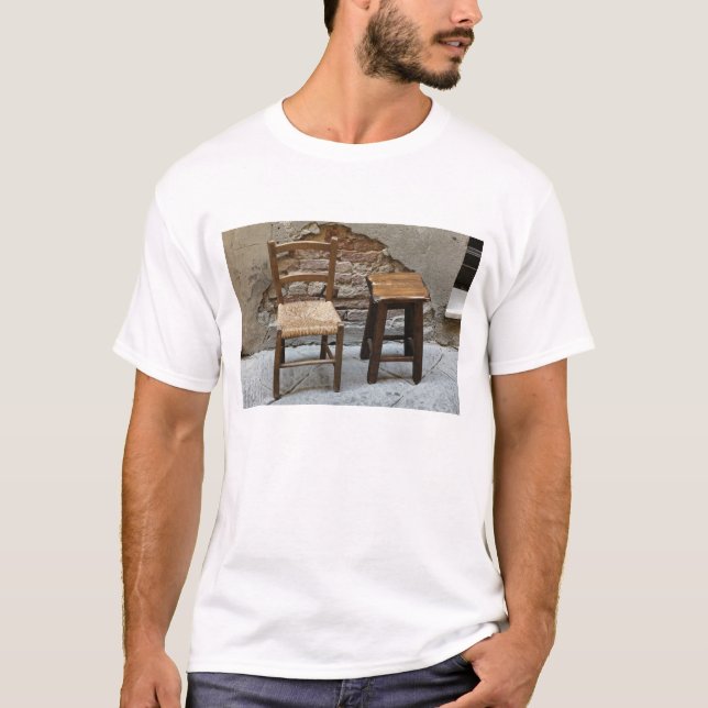 Small chair and stool, Pienza, Italy T-Shirt (Front)