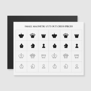 Small cheap cut out magnetic chess pieces invitation