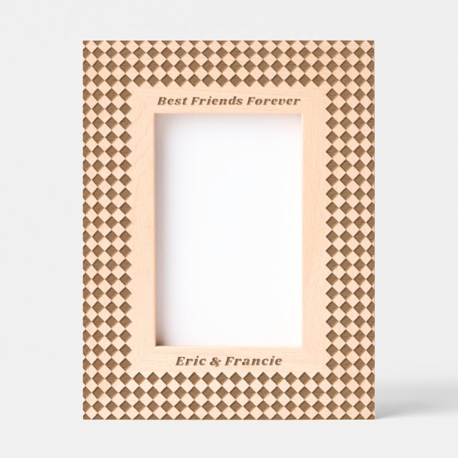 Small Chequerboard Pattern Best Friends Frame (Front)
