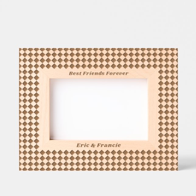 Small Chequerboard Pattern Best Friends Frame (Front)