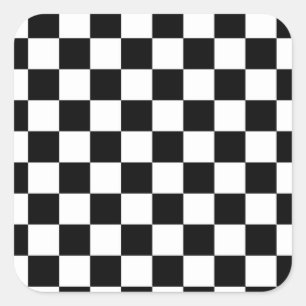 Small Chequered Board Pattern Square Sticker