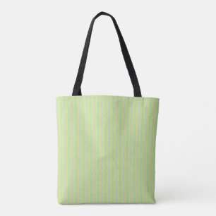 Small chevron pattern green and blue tote bag