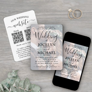 Small & Chic QR All-In-One Photo Overlay Wedding Invitation