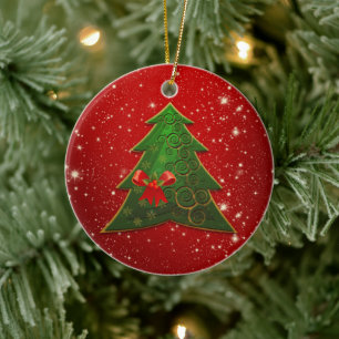 Small Christmas gifts Ceramic Tree Decoration