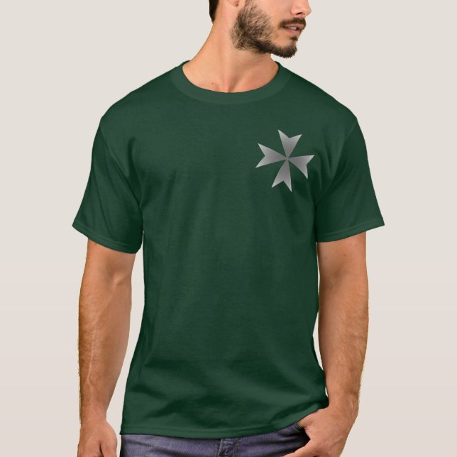 Small Chrome Maltese Cross T-Shirt (Front)