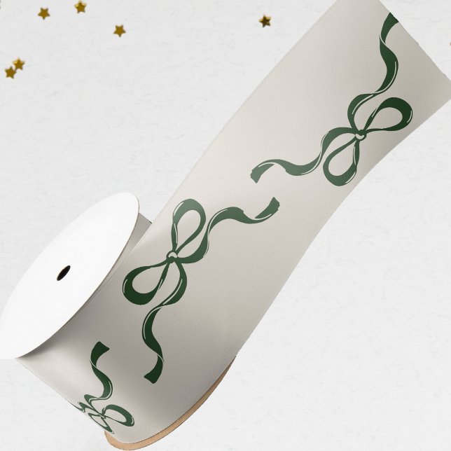 Small Classic Bows Cream Christmas Holiday Satin Ribbon (Creator Uploaded)